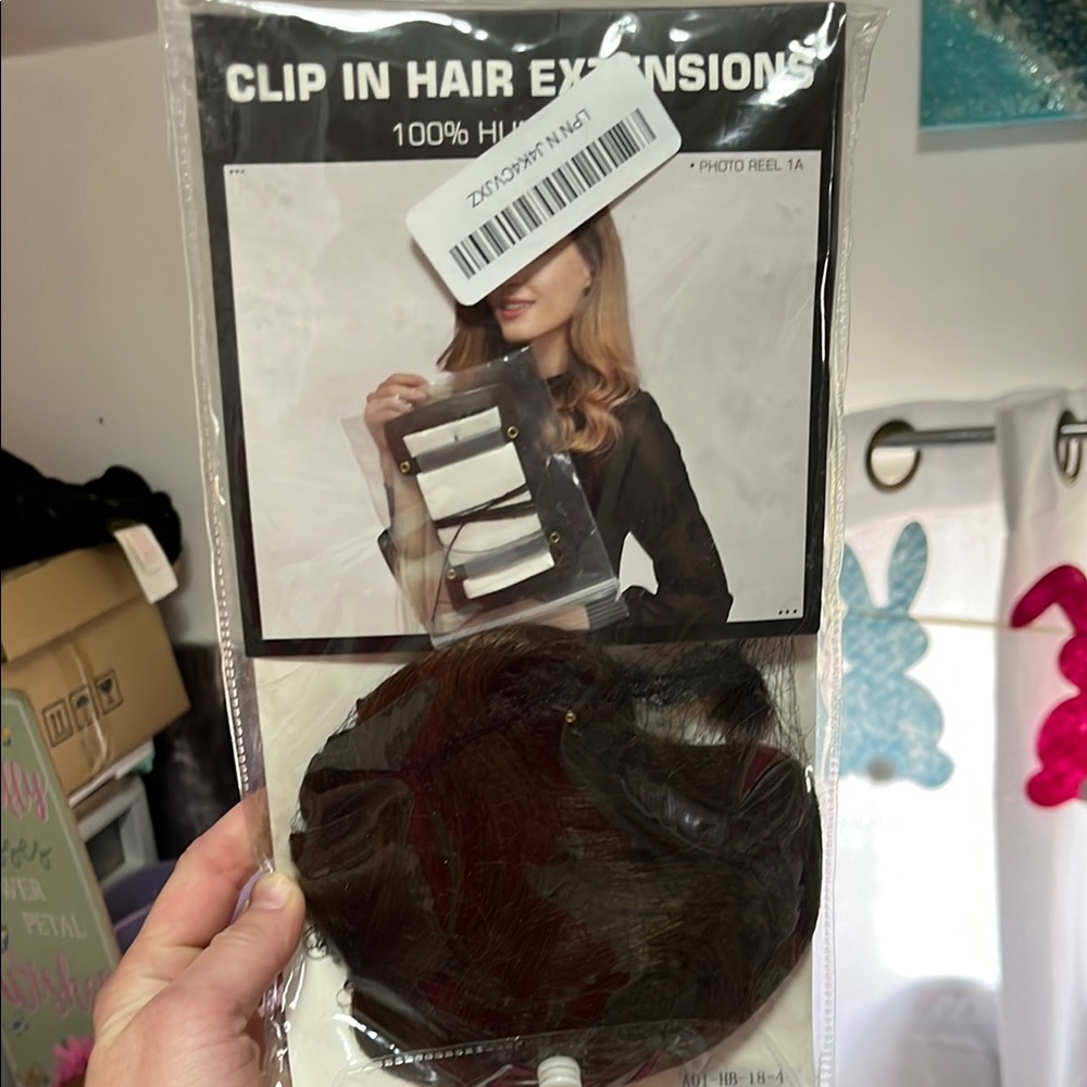 Clip in extensions brown 100% human hair